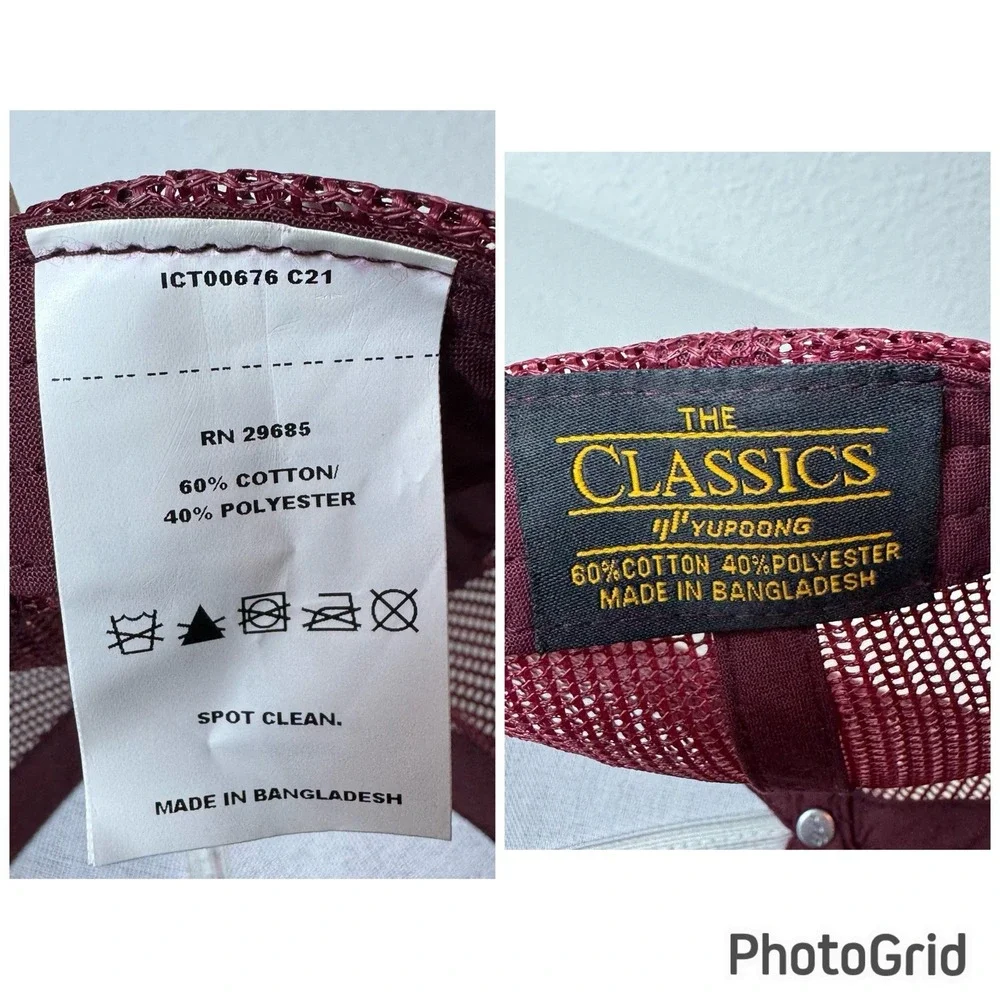 Pendleton Zion National Park Hat Burgundy Red Adjustable SnapBack Cap Yupoong